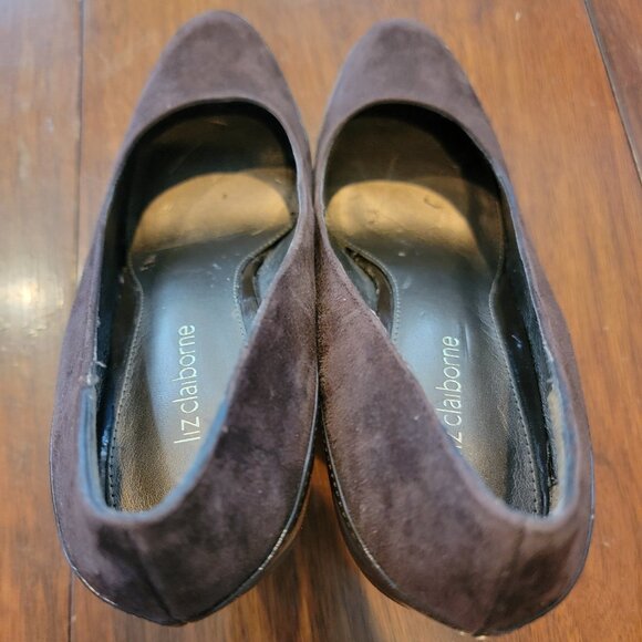 Liz Claiborne Brown Suede/Leather Stiletto Heels/Pumps - Picture 8 of 14